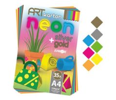 Zložka farebného papiera - výkres ART CARTON RIS NEON A4 250g (35 ks) mix 7 farieb/x5